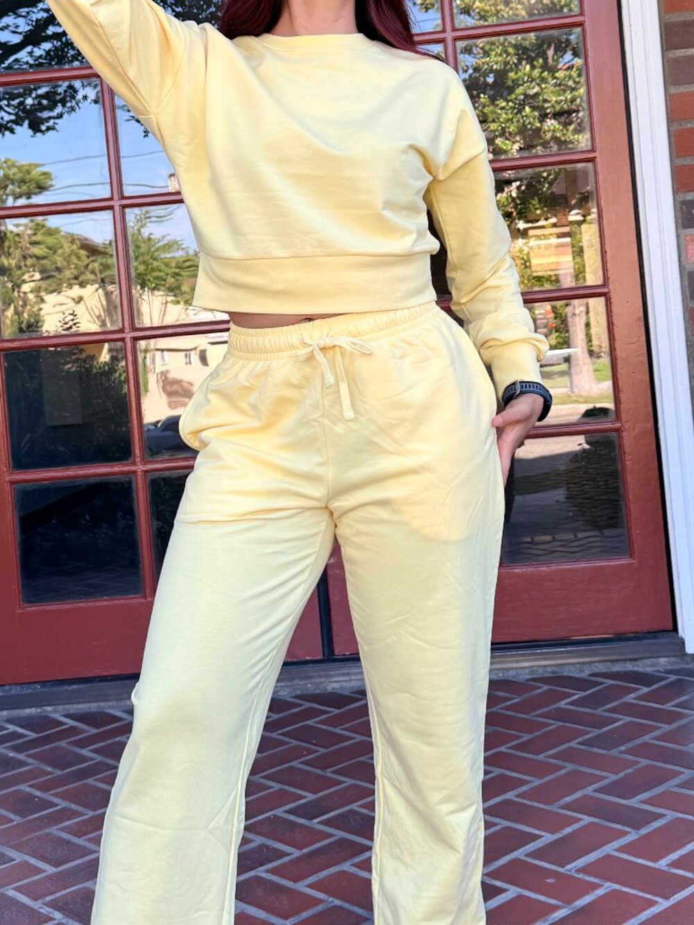 ROSIO Tracksuit Lounge Set Pants Wide Legs Sweatshirt Long Sleeve Yellow Various